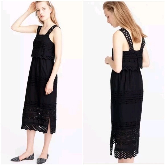 J.Crew Tiered Eyelet White Midi Dress - Picture 2 of 7